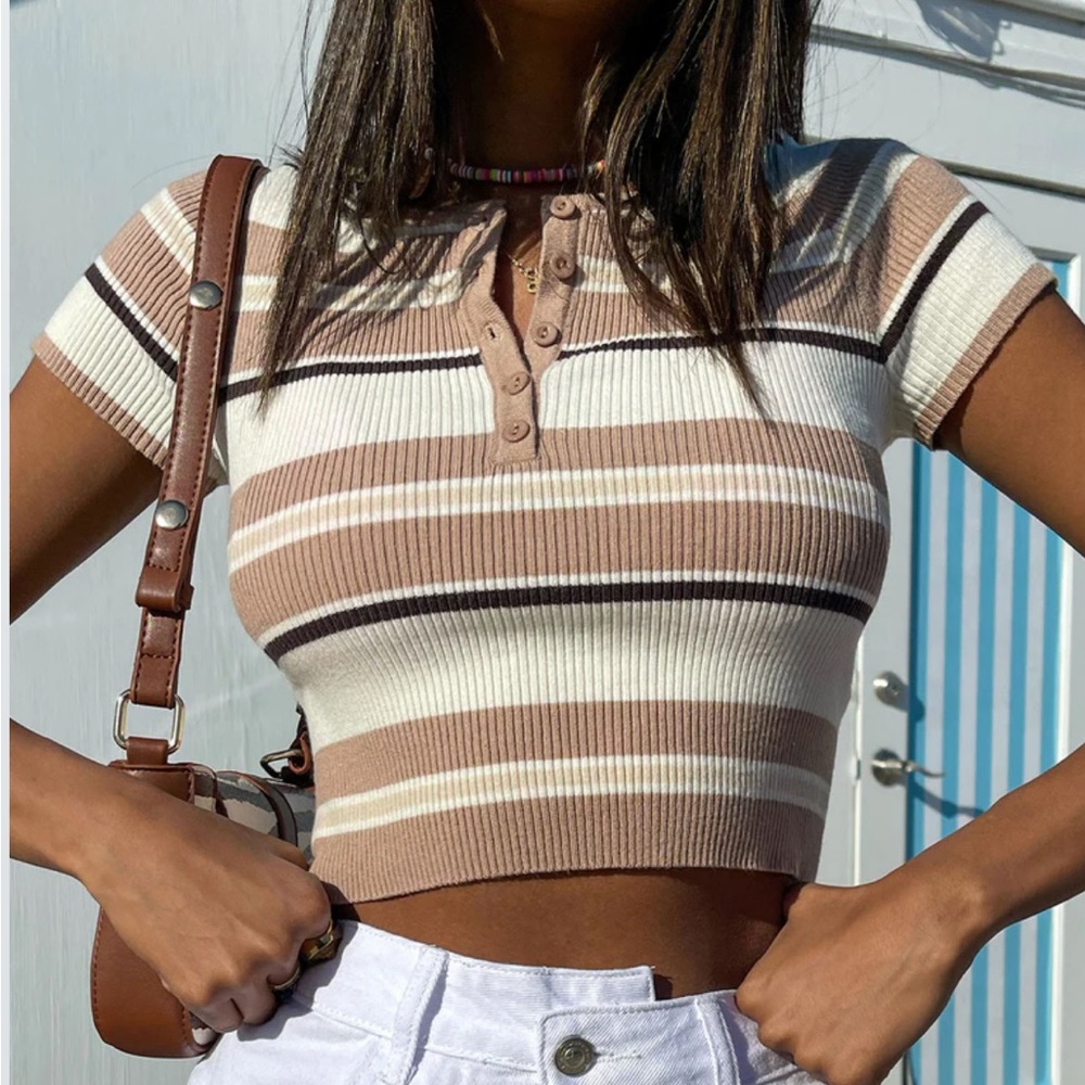 Princess Polly Orla Striped Short Sleeve Top XS/S